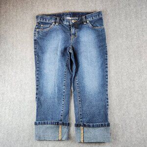 Vintage Columbia Indigo Capri Jeans Women Size 4 Blue Denim Cuffed Straight Leg